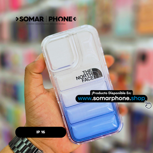Funda Diseño Para iPhone 16 TNF En Color Azul Desvanecido