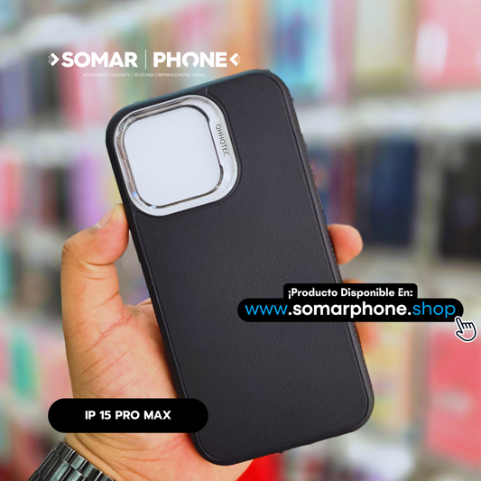Funda Leather Para iPhone 15 Pro Max En Color Negro
